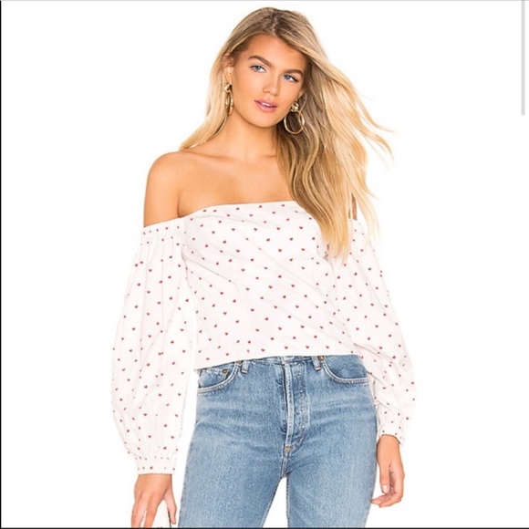 L'Academie Tops - NWT L’Academie Adaline red heart top XS